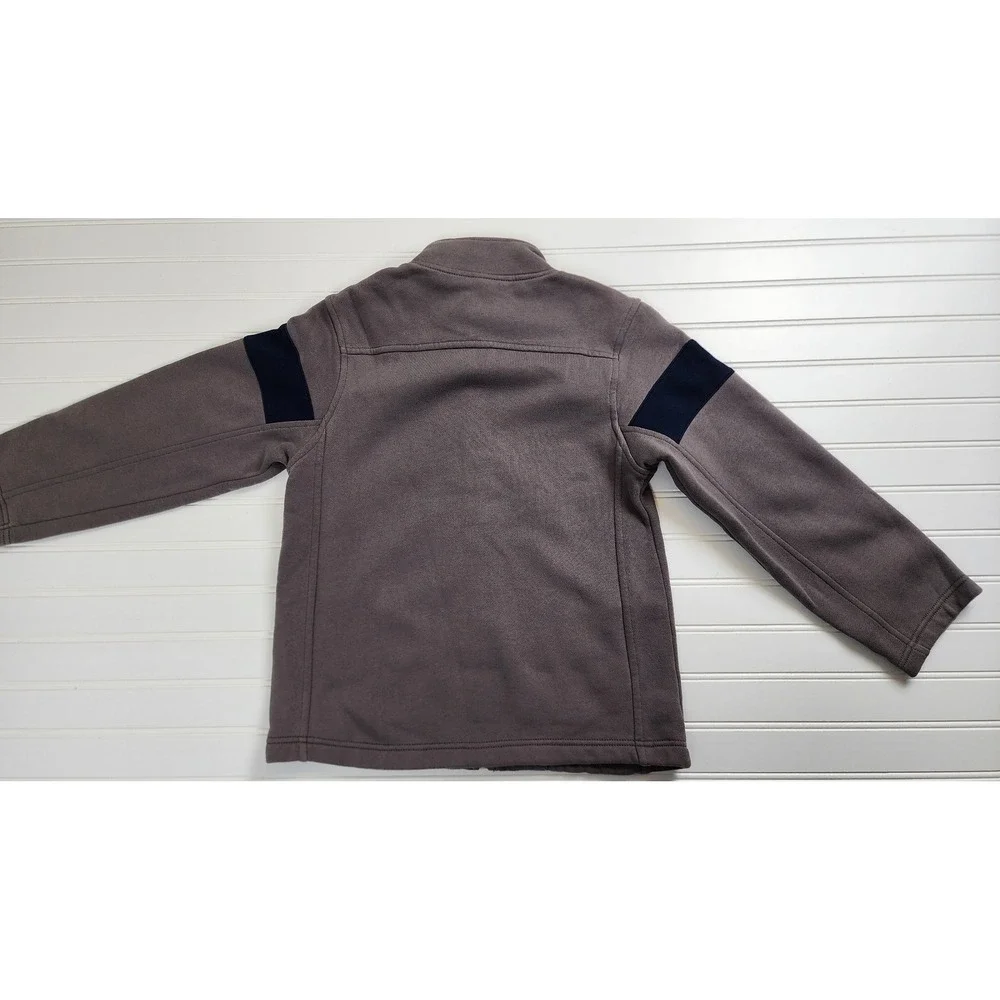 Gymboree Kids Boys Zip Up Jacket Gray Navy Stripe Size Medium or Size 7/8‎